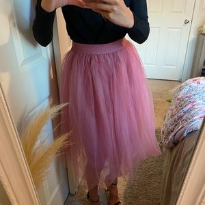 Dusty rose Pink midi tulle skirt tutu